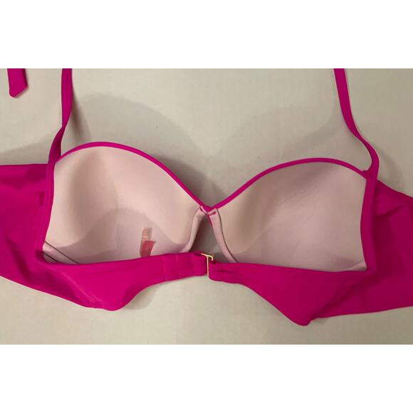 Victoria's Secret Women's Size 32DD Solid Pink Wrap Tie Around Bikini Top - EUC - Picture 7 of 11